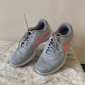 Nike Revolution Running Shoe. Size 8. Grey and Pink. Worn once